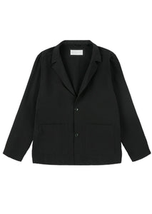 Seersucker Blazer In Black