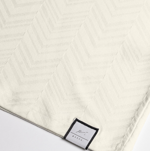 Abrey Herringbone Jacquard Polo in Ecru