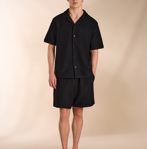 Ottoman Beach Shirt in Black