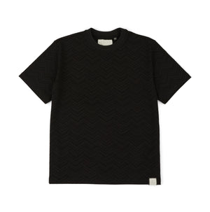 Abrey Herringbone Jacquard T-Shirt in Black