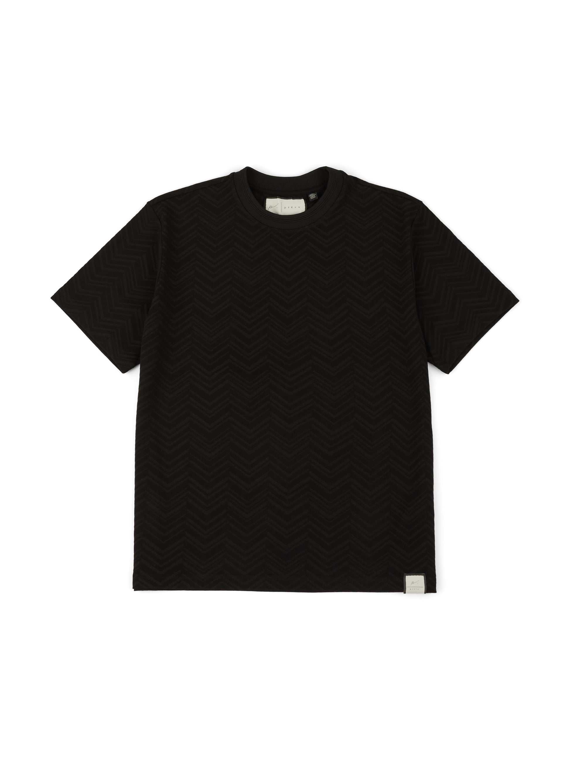 Abrey Herringbone Jacquard T-Shirt in Black