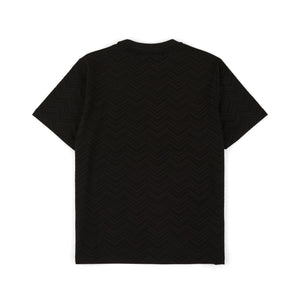 Abrey Herringbone Jacquard T-Shirt in Black