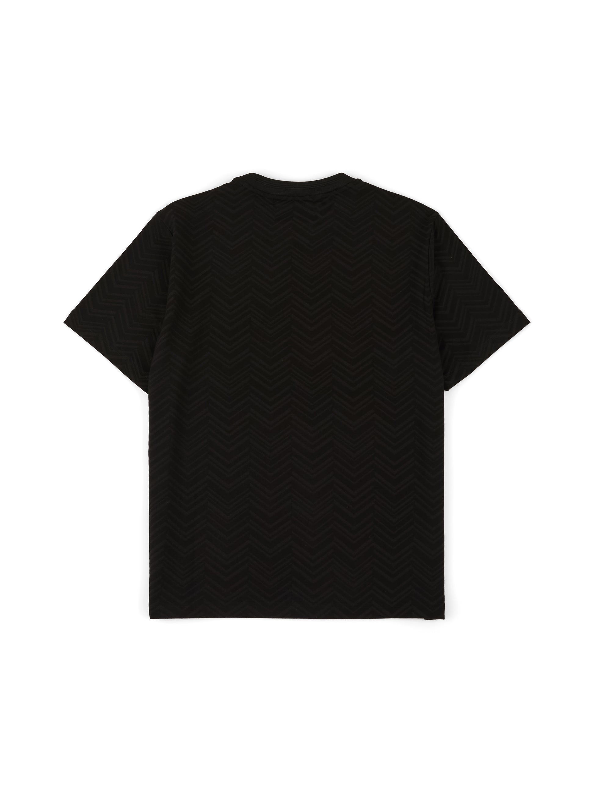 Abrey Herringbone Jacquard T-Shirt in Black