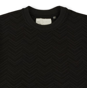 Abrey Herringbone Jacquard T-Shirt in Black