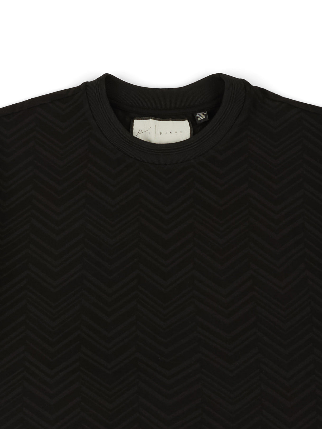 Abrey Herringbone Jacquard T-Shirt in Black