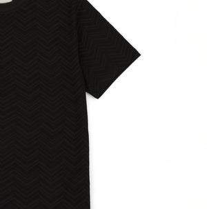Abrey Herringbone Jacquard T-Shirt in Black