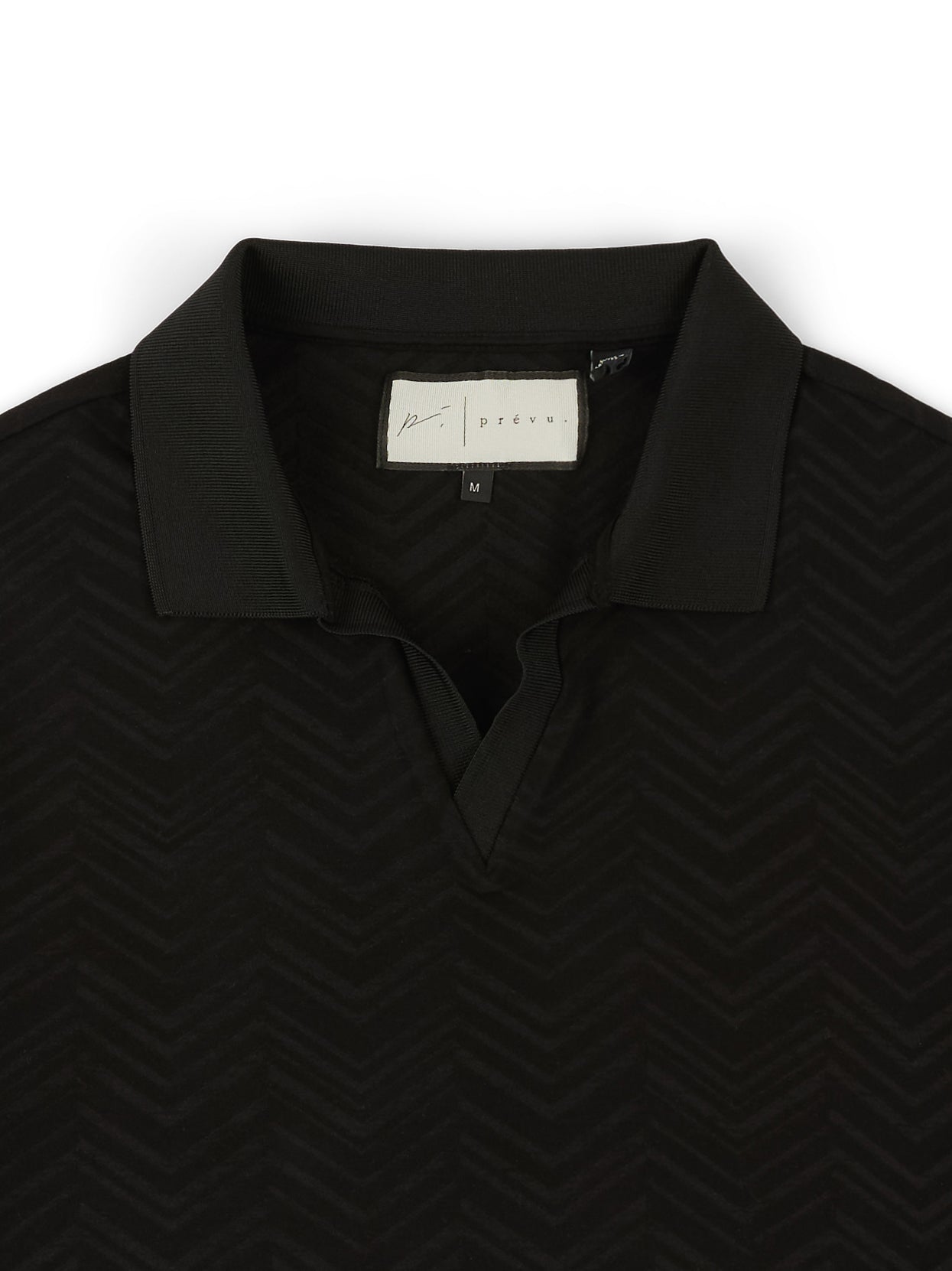 Abrey Herringbone Jacquard Polo in Black