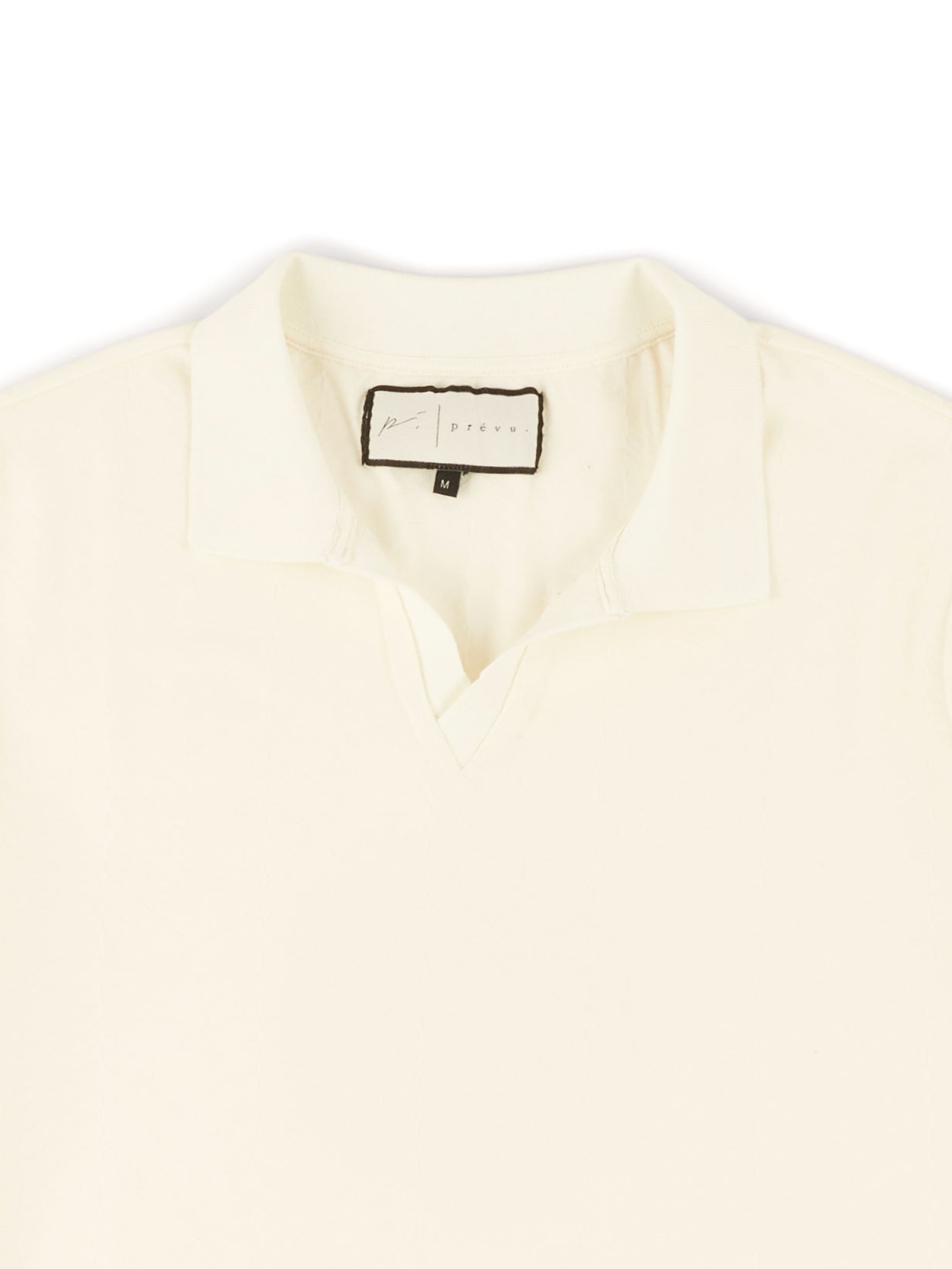 Abrey Herringbone Jacquard Polo in Ecru