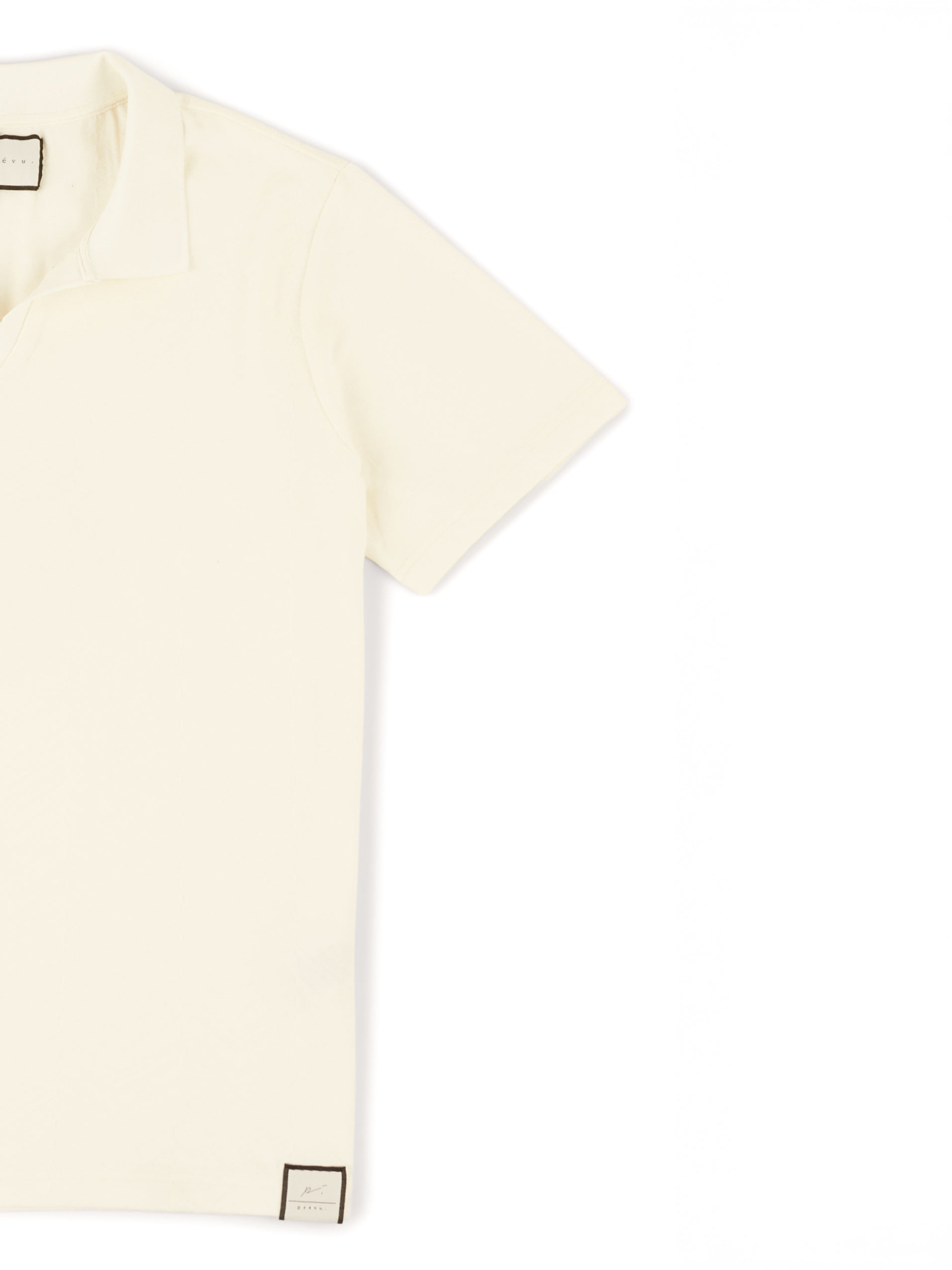 Abrey Herringbone Jacquard Polo in Ecru