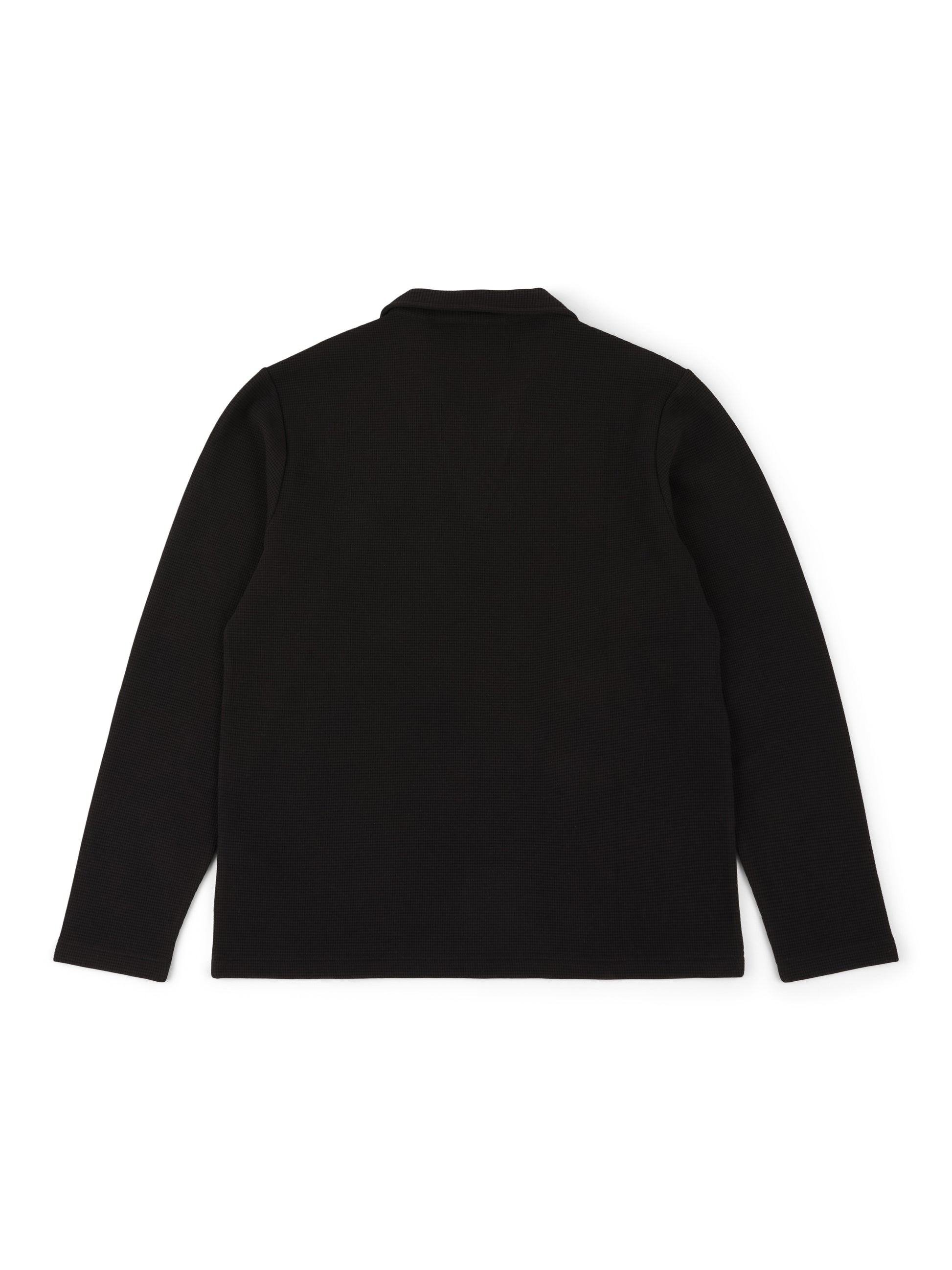 Altius Waffle Open Neck LS Polo in Black