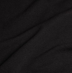 Altius Waffle Open Neck LS Polo in Black