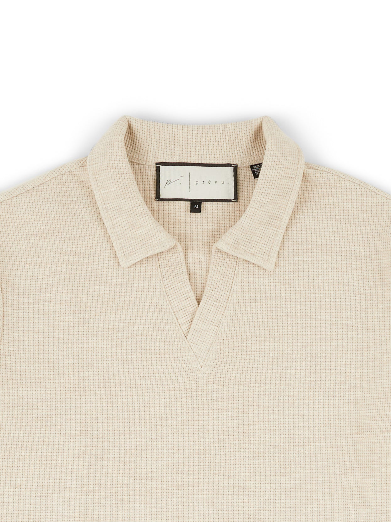 Altius Waffle Open Neck LS Polo in White