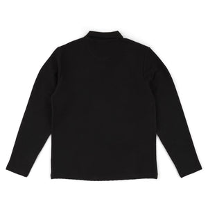 Ottoman Zip Collar Polo in Black