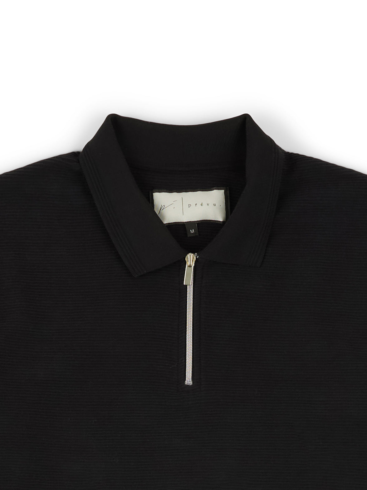 Ottoman Zip Collar Polo in Black