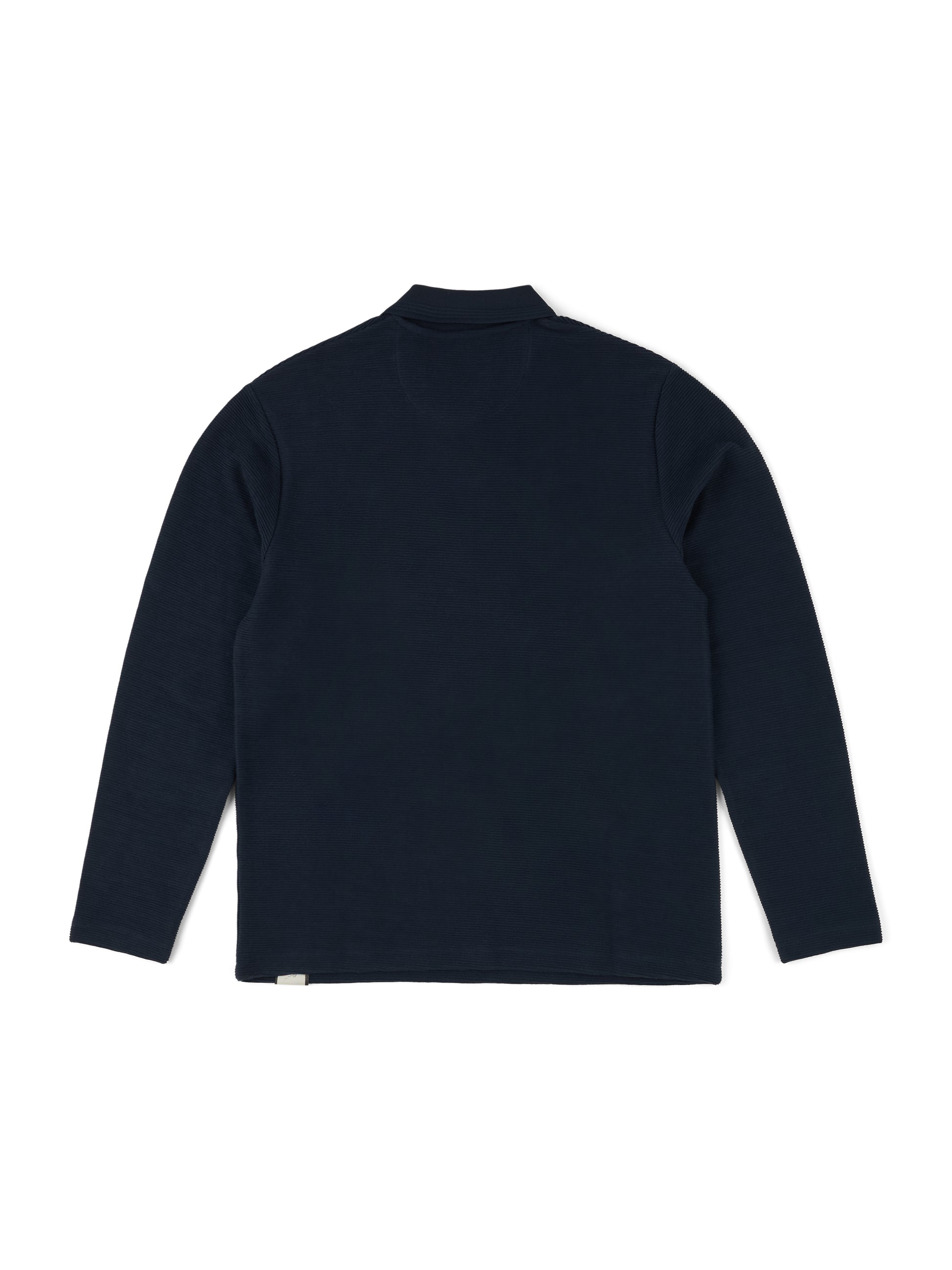 Ottoman Zip Collar Polo in Dark Navy
