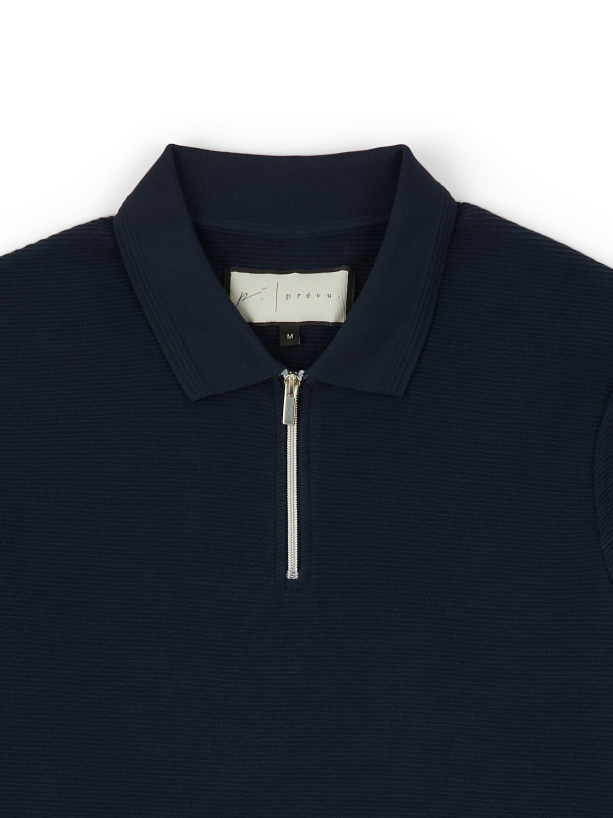 Ottoman Zip Collar Polo in Dark Navy