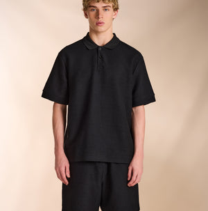 Ottoman Polo Shirt in Black