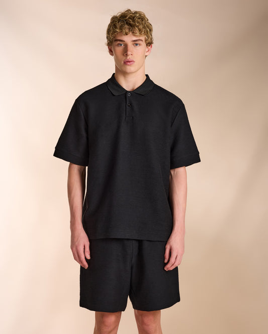 Ottoman Polo Shirt in Black