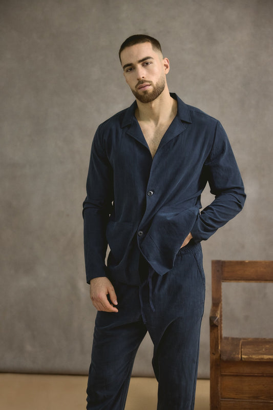 Lyocell Blazer In Navy