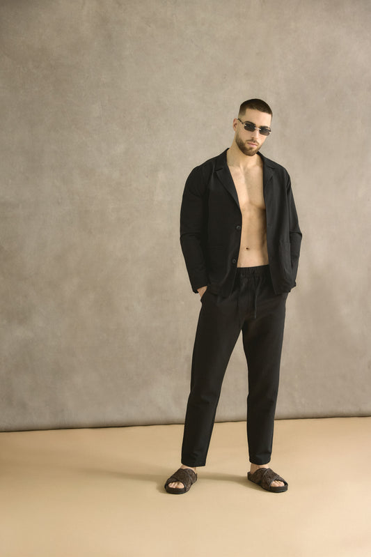 Seersucker Trouser In Black
