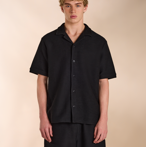 Ottoman Beach Shirt in Black