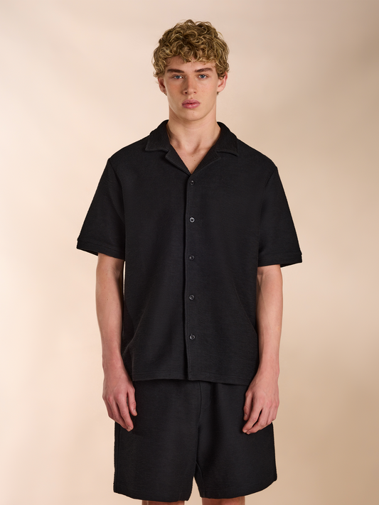 Ottoman Beach Shirt in Black