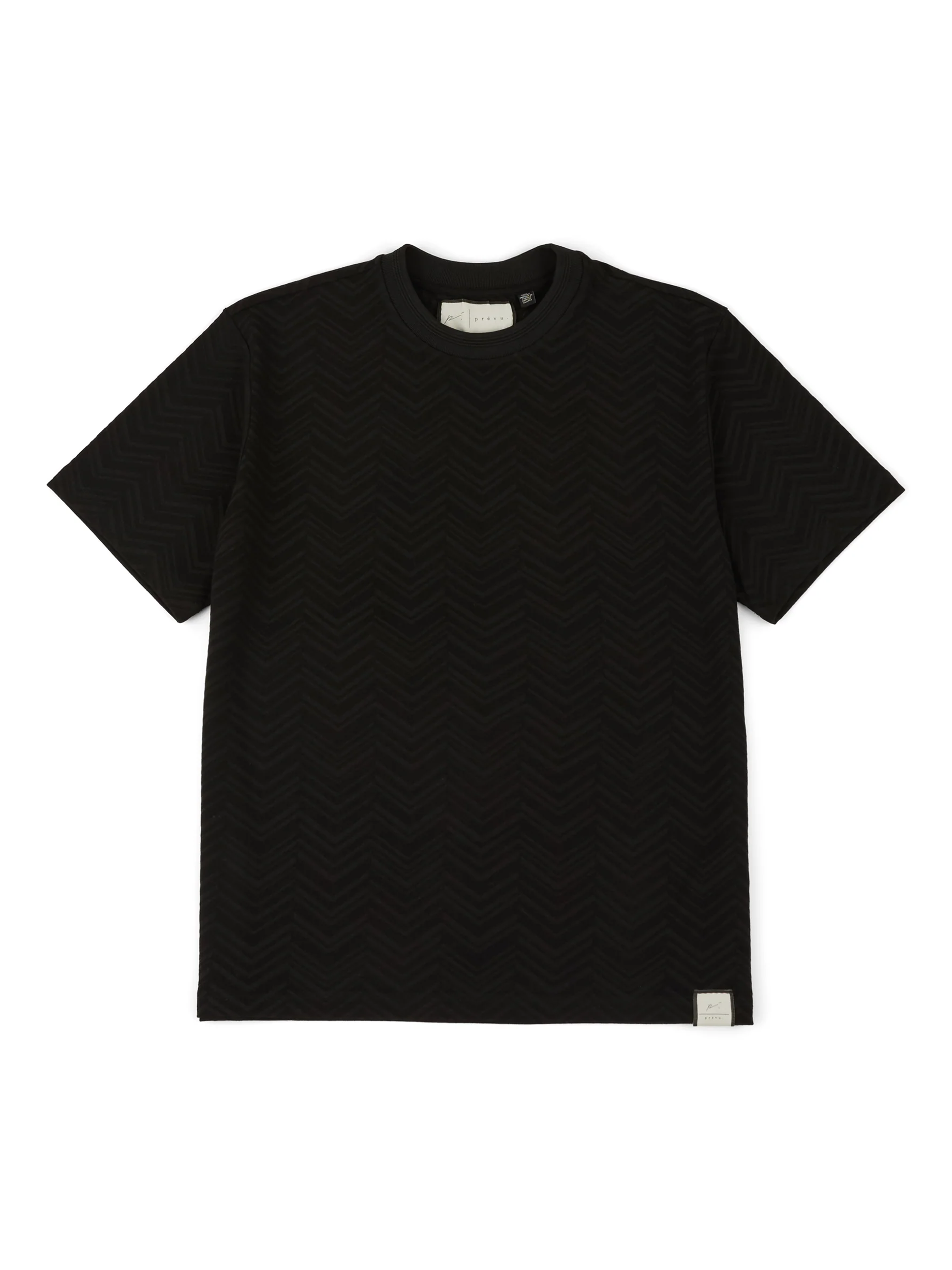 Abrey Herringbone Jacquard T-Shirt in Black