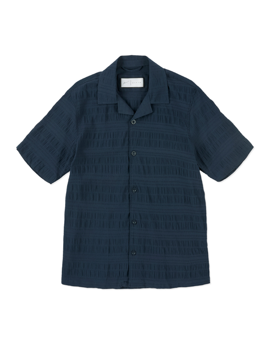 Seersucker Shirt In Navy