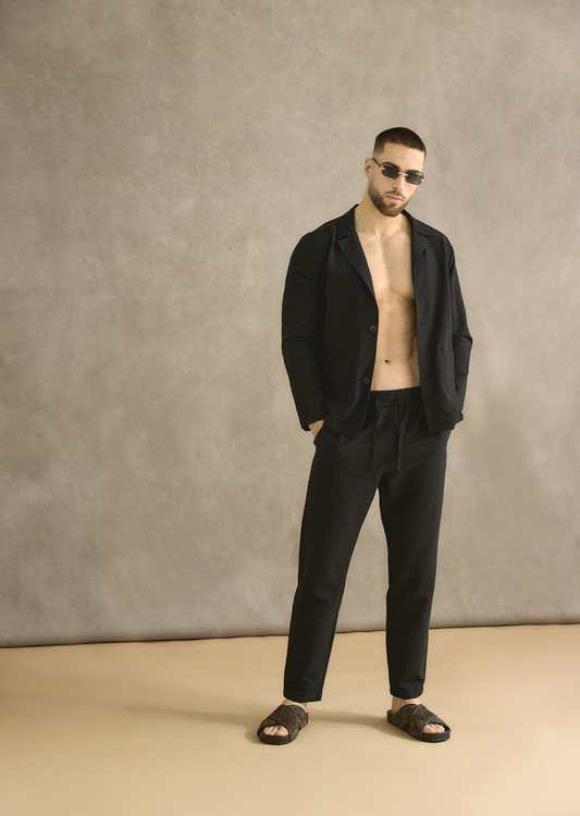 Seersucker Trouser In Black