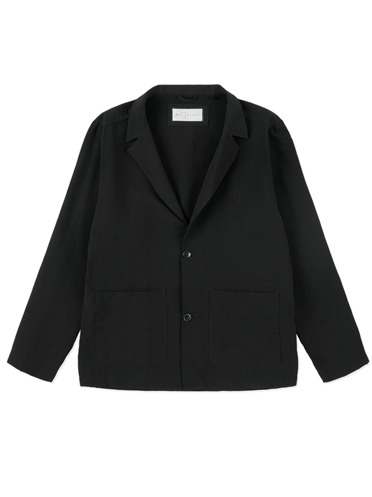 Seersucker Blazer In Black
